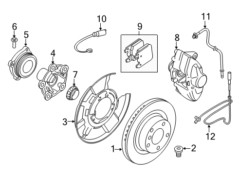 2016 BMW M4 Rear Brakes Cable, Wheel Acceleration Sensor Diagram for 31307850599