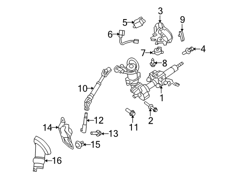 2009 Scion xB Ignition Lock Ignition Switch Screw Diagram for 90080-16107