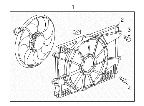 2017 Chevrolet Cruze Cooling System, Radiator, Water Pump, Cooling Fan Fan Shroud Lower Bolt Diagram for 13378495