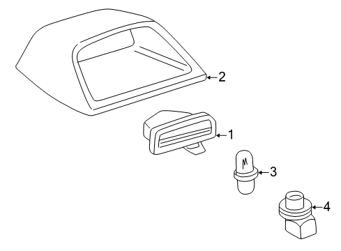 2000 Toyota Corolla High Mount Lamps Cover, Center Stop Lamp Diagram for 81574-02070-E0