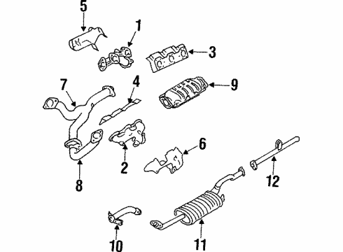 1994 Mitsubishi Montero Exhaust Manifold Gasket Exhaust Manifold Diagram for MD168115