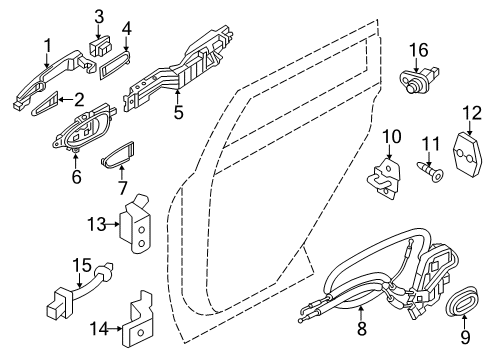 2012 Infiniti QX56 Rear Door Power Window Switch Assembly, Rear Left Diagram for 25431-1LA1A