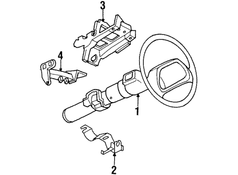 1998 Buick LeSabre Steering Column, Steering Wheel Column Asm, Steering Diagram for 26057307