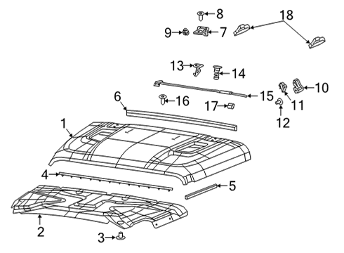 2022 Jeep Gladiator Hood & Components Pad-Hood SILENCER Diagram for 68292167AD