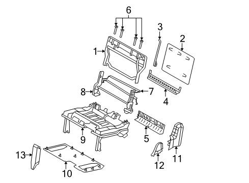 2009 Dodge Grand Caravan Third Row Seats Bracket-Seat Diagram for 5139431AA