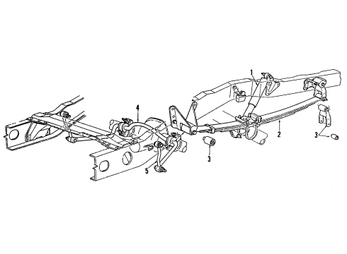 1993 Ford Explorer Rear Suspension Components, Axle Housing, Stabilizer Bar & Components Shackle Diagram for F1TZ-5630-A
