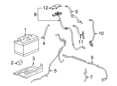 2014 GMC Sierra 3500 HD Battery Battery Cable Diagram for 20943123