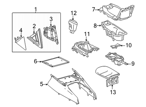 2022 Toyota Corolla Cross Console Outer Cover Diagram for 55458-0A040