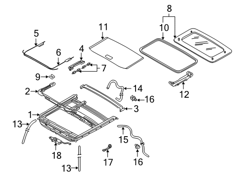 2002 Infiniti I35 Sunroof Switch-SUNROOF Diagram for 25450-5Y710