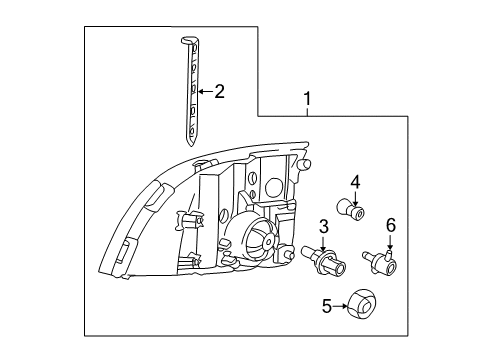 2004 Mercury Mountaineer Bulbs Composite Assembly Diagram for 5L9Z-13008-AA