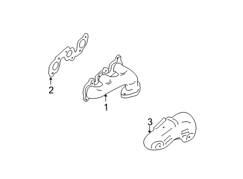 2000 Toyota Sienna Exhaust Manifold Heat Shield Diagram for 17167-20060