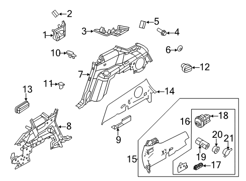 2015 Lincoln MKT Interior Trim - Quarter Panels Lower Quarter Trim Diagram for DE9Z-7431012-AA