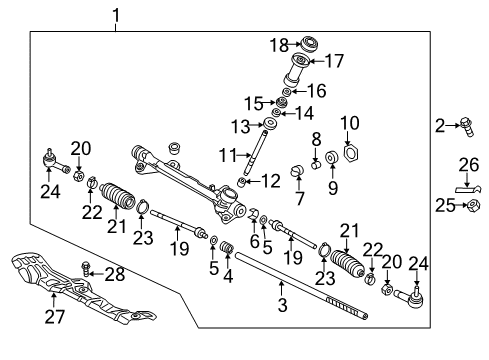 2019 Hyundai Elantra Steering Column & Wheel, Steering Gear & Linkage Bush-Rack Diagram for 56518-F2000