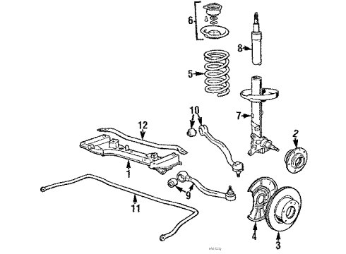 1986 BMW 528e Front Suspension Components, Lower Control Arm, Stabilizer Bar Wheel Hub, Front Diagram for 31211131298