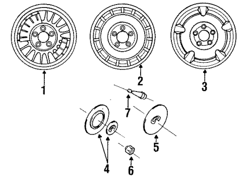 1993 Infiniti Q45 Wheels & Trim Aluminum Wheel Diagram for 40300-64U25