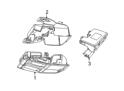 2018 Dodge Challenger Overhead Console Console-Overhead Diagram for 1AR29XDVAB