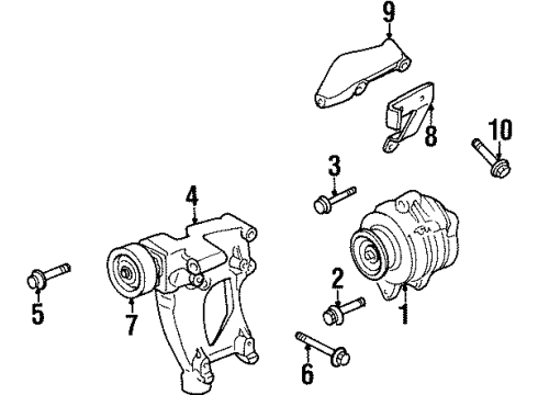 1997 Dodge Stratus Alternator Bracket Diagram for 4663132