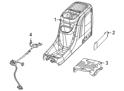 2021 Chrysler Voyager Center Console Console-Floor Diagram for 6WX941D2AC