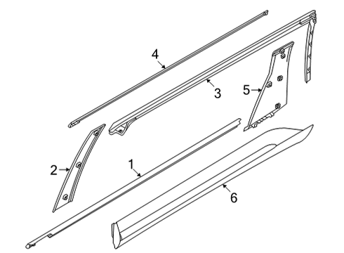 2022 Kia Carnival Exterior Trim - Side Door GARNISH Assembly-Rr Dr S Diagram for 87731R0100