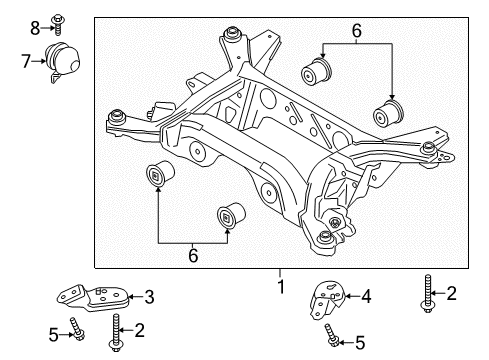 2015 Ford Mustang Suspension Mounting - Rear Damper Diagram for FR3Z-5B695-A