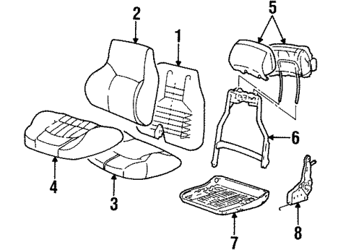 1996 Chevrolet Monte Carlo Front Seat Components Pad Asm-Pass Seat Cushion * Diagram for 16745984