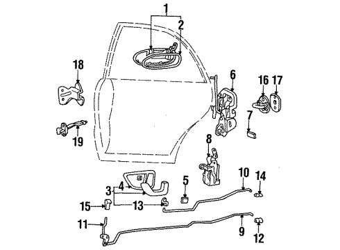 1995 Hyundai Sonata Rear Door Motor Assembly-Power Window Regulator Front, L Diagram for 98810-34010