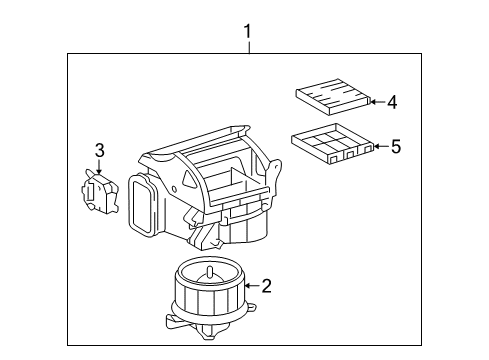 2010 Lexus LS460 Blower Motor & Fan Motor Sub-Assy, Blower Diagram for 87103-50101