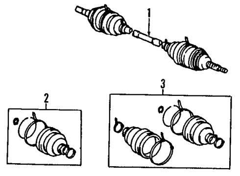 1989 Toyota Celica Front Axle Shafts & Joints, Drive Axles Boot Kit, Front Drive Diagram for 04438-20020