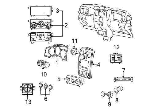 2009 Chrysler PT Cruiser Cluster & Switches Cluster-Instrument Panel Diagram for 5172349AB