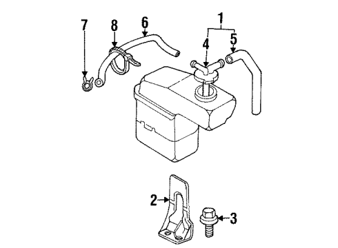 1998 Chrysler Sebring Radiator & Components Bottle-COOLANT Reserve Diagram for MB957770