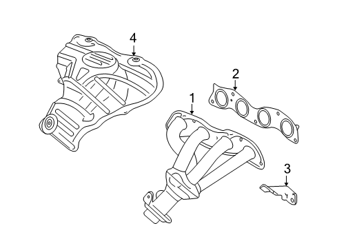 2008 Honda Fit Exhaust Manifold Cover, Exhuast Manifold Diagram for 18120-PWC-J00