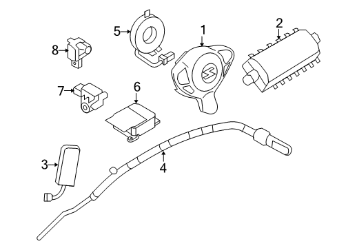 2014 Nissan 370Z Air Bag Components Curtain Air Bag Passenger Side Module Assembly Diagram for K85P0-1EA0A