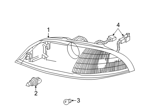 2006 Ford Freestar Bulbs Composite Headlamp Diagram for 7F2Z-13008-A