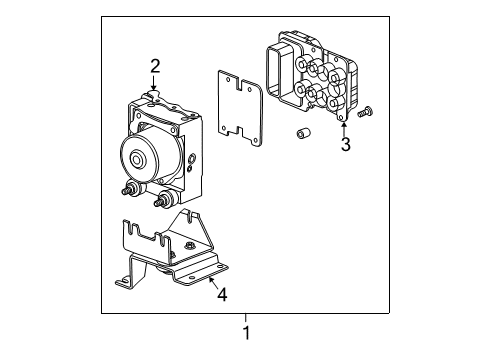 2004 GMC Canyon ABS Components Abs Control Module-Electronic Brake Control Module Assembly Diagram for 19121729