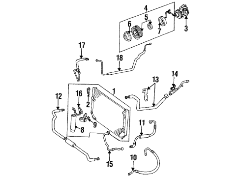 1997 Lexus GS300 A/C Condenser, Compressor & Lines Switch ,Pressure Diagram for 88645-22070