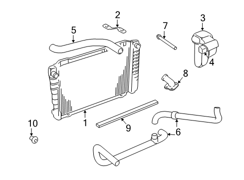 2004 Mercury Marauder Radiator & Components Upper Hose Diagram for 3W3Z-8260-AA