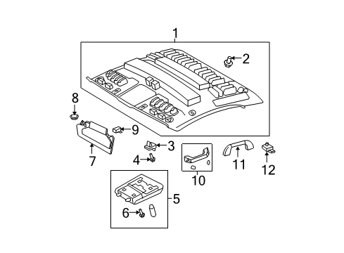 2010 Toyota Tundra Interior Trim - Cab Map Lamp Assembly Diagram for 63650-0C140-B0