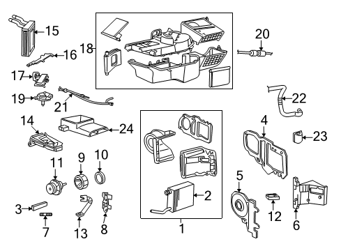 2004 Mercury Grand Marquis A/C Evaporator & Heater Components Cover Diagram for F6AZ-18B300-AA