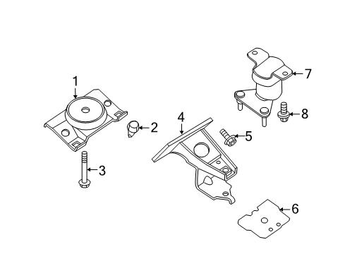 2017 Nissan NV3500 Engine & Trans Mounting Front Engine Mounting Bracket, Left Diagram for 11233-EZ30B