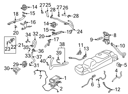 2002 Buick Rendezvous Emission Components Valve, Pcv Diagram for 25043843