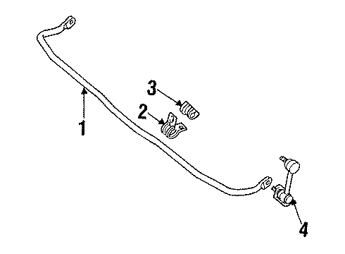 1994 Ford Probe Stabilizer Bar & Components - Rear Stabilizer Bar Bracket Diagram for F42Z5486A
