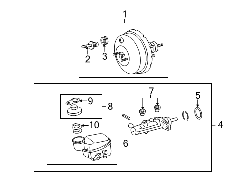 2011 Scion xD Hydraulic System Master Cylinder Diagram for 47201-52742