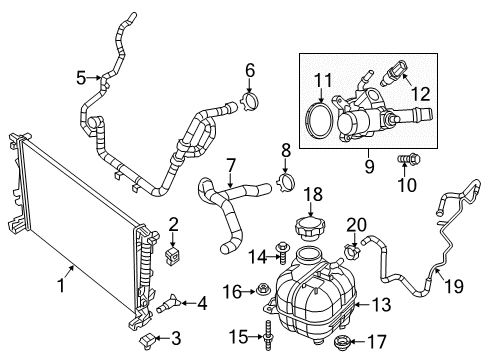 2015 Jeep Cherokee Radiator & Components Seal-THERMOSTAT Housing Diagram for 5047264AA