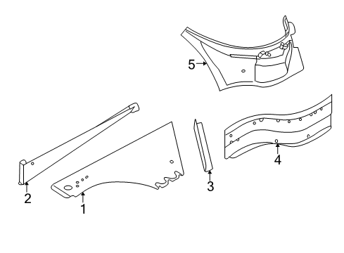 2001 BMW Z8 Rear Floor & Rails Trunk Floor Right Diagram for 41127006214