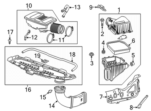 2022 Chevrolet Suburban Air Intake Inlet Tube Diagram for 84248793