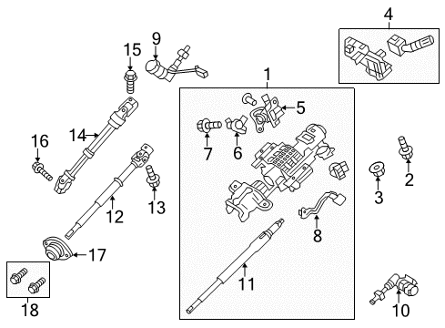 2013 Ford F-150 Gear Shift Control - AT Gear Shift Assembly Diagram for BL3Z-7210-CA