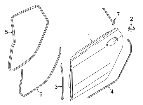 2018 BMW 640i xDrive Gran Turismo Rear Door SEAL, DOOR, REAR LEFT Diagram for 51727475705