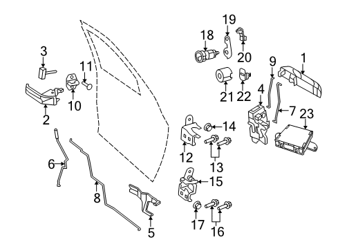 2012 Ram 2500 Front Door Rod-Outside Handle To Latch Diagram for 55372976AB