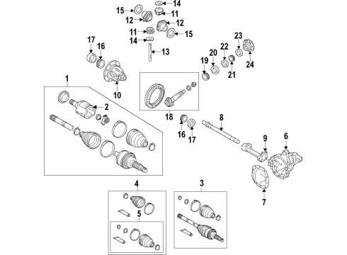 2017 Ford F-150 Front Axle, Axle Shafts & Joints, Differential, Drive Axles, Propeller Shaft Inner Joint Assembly Diagram for AL1Z-3B414-A