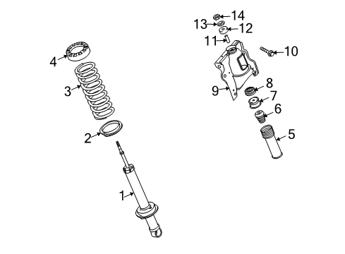 2006 Kia Amanti Struts & Components - Rear Bushing-Upper Diagram for 546423F000